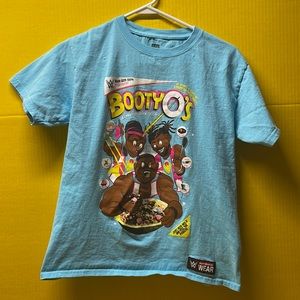 WWE BootyO’s short sleeve blue tshirt, size Youth Large